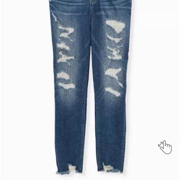 Torrid Bombshell Skinny Premium Stretch High Rise Destructed Jeans - Picture 5 of 5